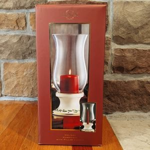 Lenox Holiday Hurricane w/Pillar Candle
